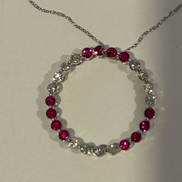 Diamond Ruby Pendant Necklace